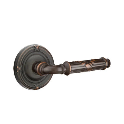 Emtek Ribbon & Reed Lever with Ribbon & Reed Rosette in Oil Rubbed Bronze