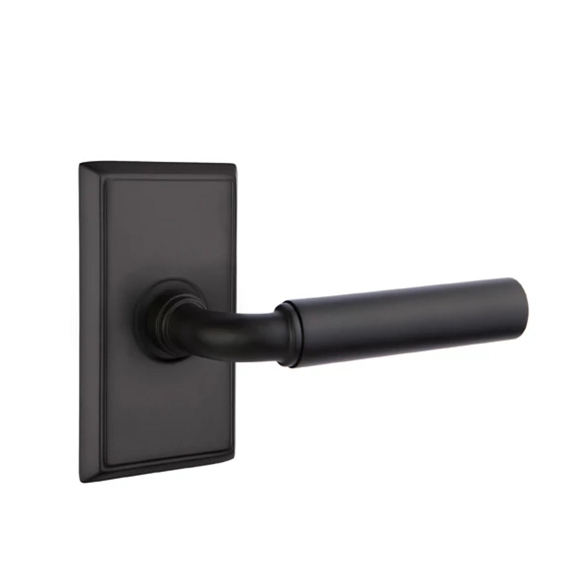 Emtek Manning Lever with Rectangular Rosette in Flat Black