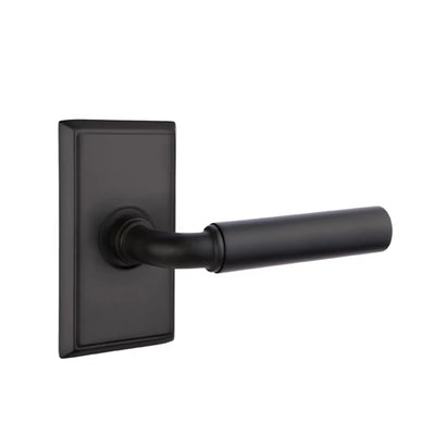 Emtek Manning Lever with Rectangular Rosette in Flat Black
