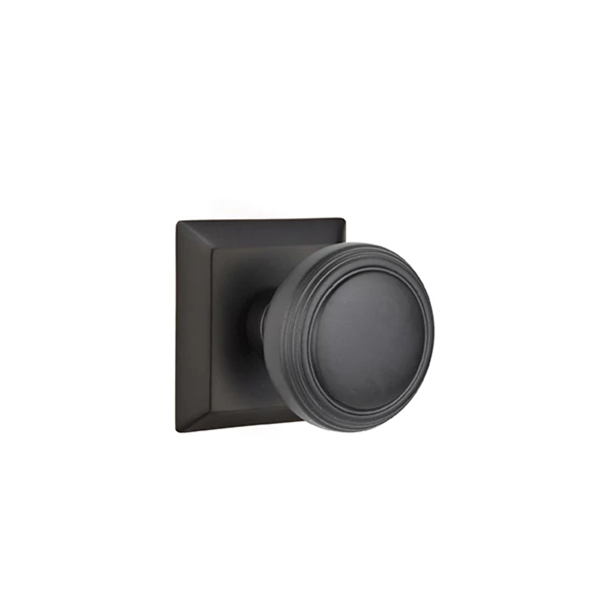 Emtek Norwich Knob with Quincy Rosette in Flat Black