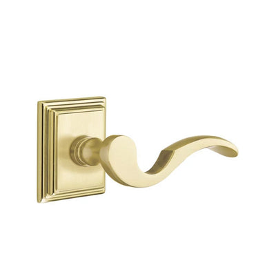 Emtek Cortina Lever with Wilshire Rosette in Satin Brass