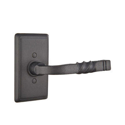 Emtek San Carlos Lever with Wrought Steel #3 Rosette in Flat Black Steel