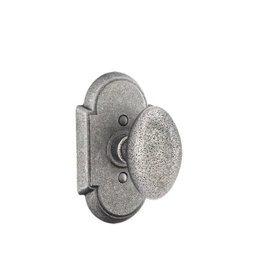 Emtek Savannah Knob with #1 Rosette in Satin Steel