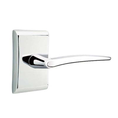 Emtek Poseidon Lever with Neos Rosette in Polished Chrome