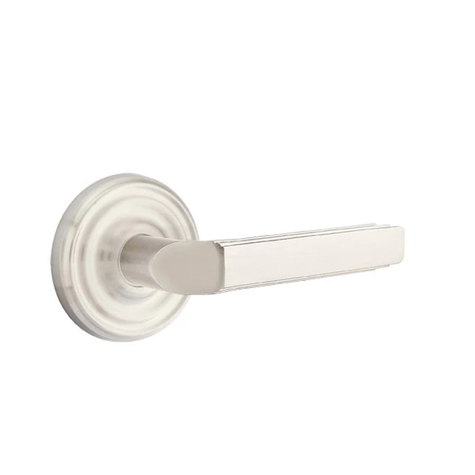 Emtek Milano Lever with Regular Rosette in Satin Nickel