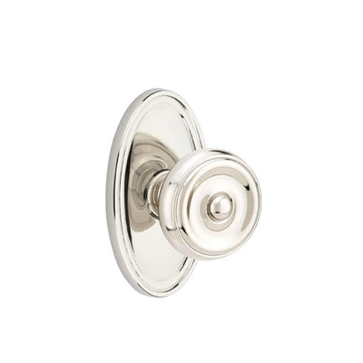 Emtek Waverly Knob with Oval Rosette in Polished Nickel