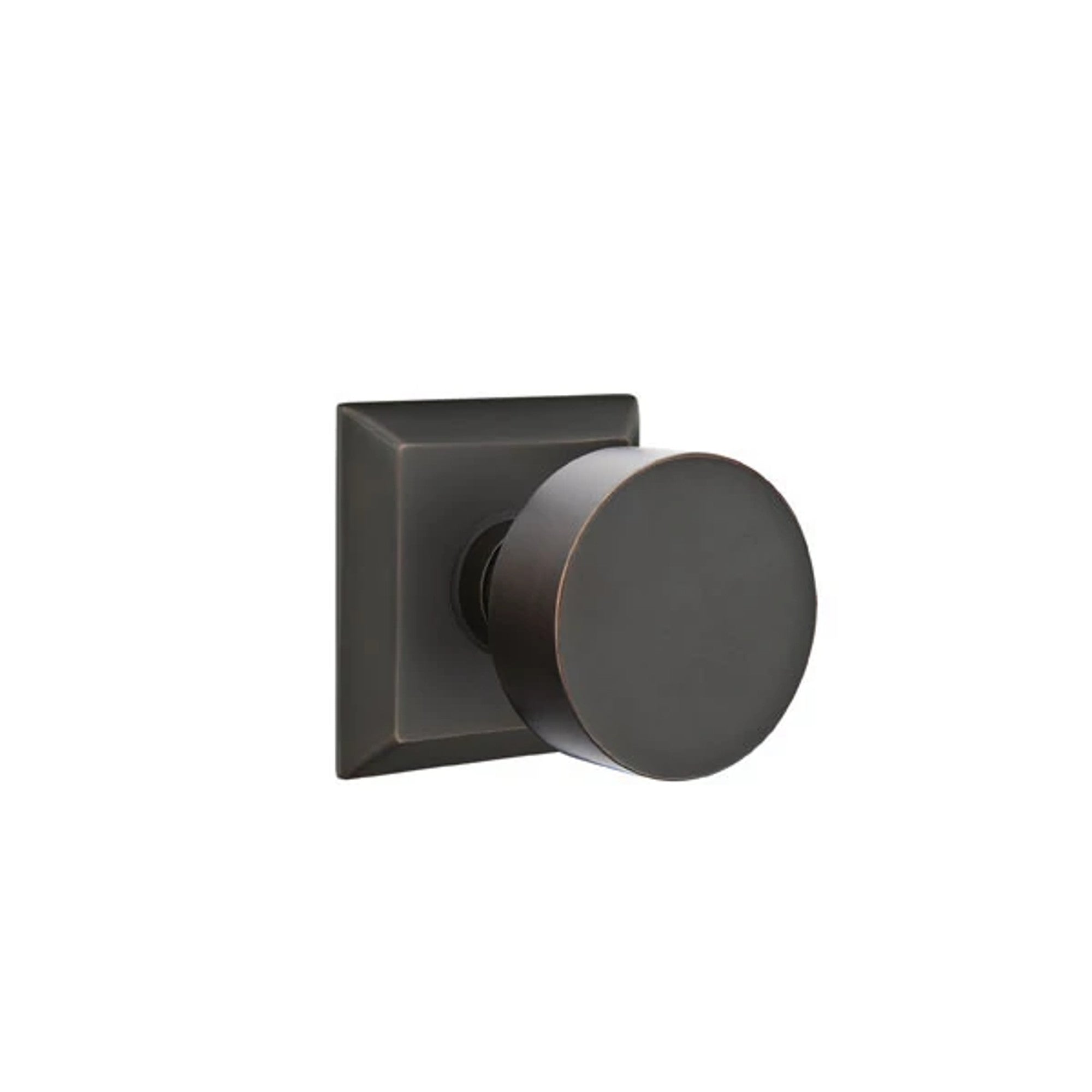 Emtek Round Knob with Quincy Rosette in Oil Rubbed Bronze