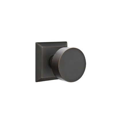 Emtek Round Knob with Quincy Rosette in Oil Rubbed Bronze