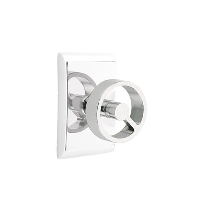 Emtek Spoke Knob with Neos Rosette in Polished Chrome