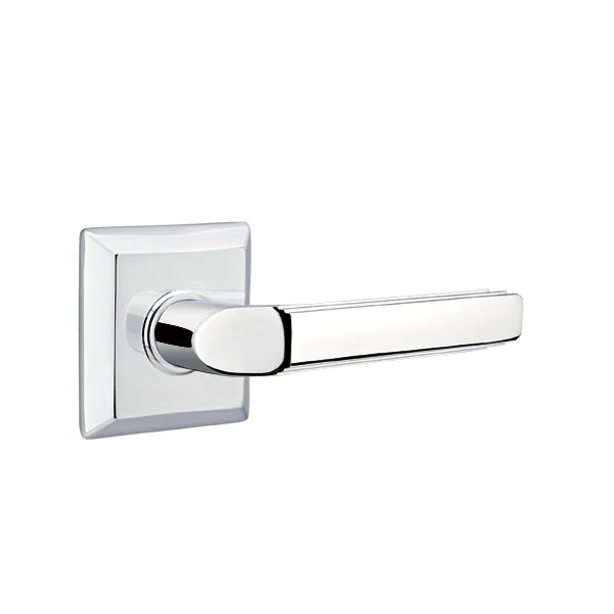 Emtek Milano Lever with Quincy Rosette in Polished Chrome