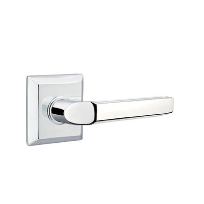 Emtek Milano Lever with Quincy Rosette in Polished Chrome
