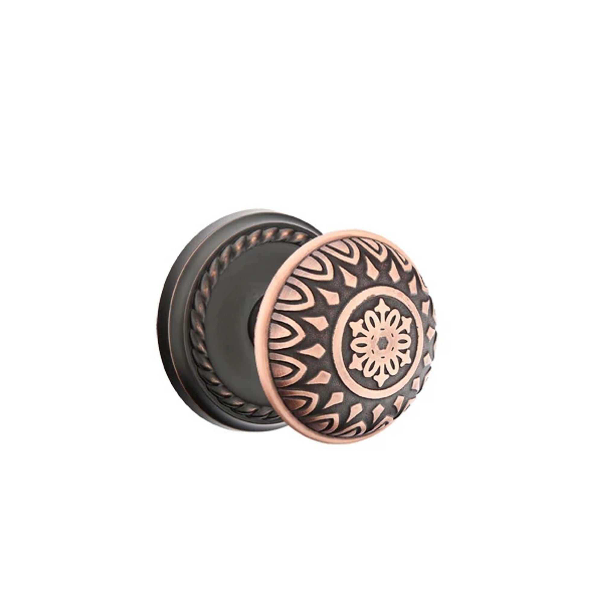 Emtek Lancaster Knob with Rope Rosette in Oil Rubbed Bronze
