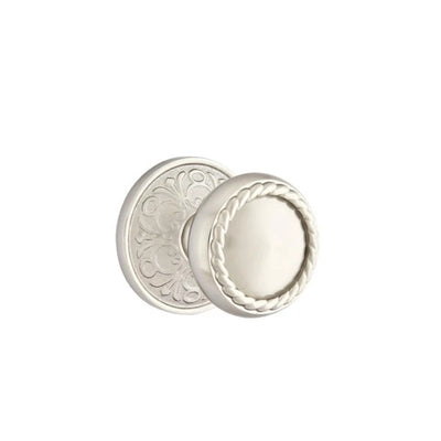 Emtek Rope Knob with Lancaster Rosette in Satin Nickel