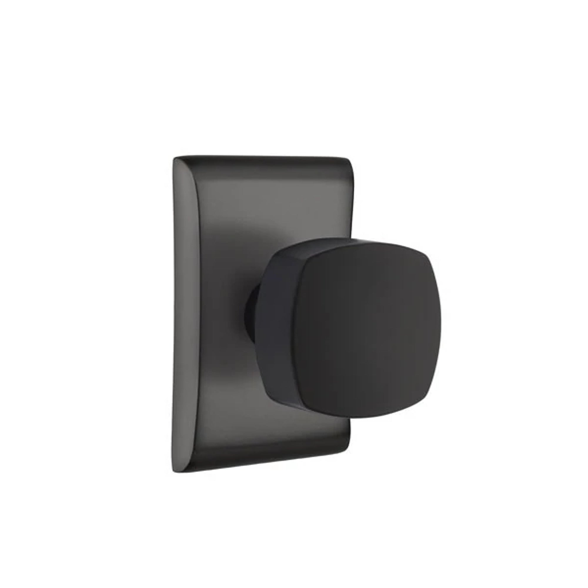 Emtek Freestone Knob with Neos Rosette in Flat Black