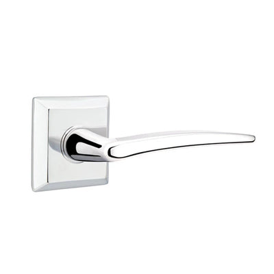 Emtek Poseidon Lever with Quincy Rosette in Polished Chrome
