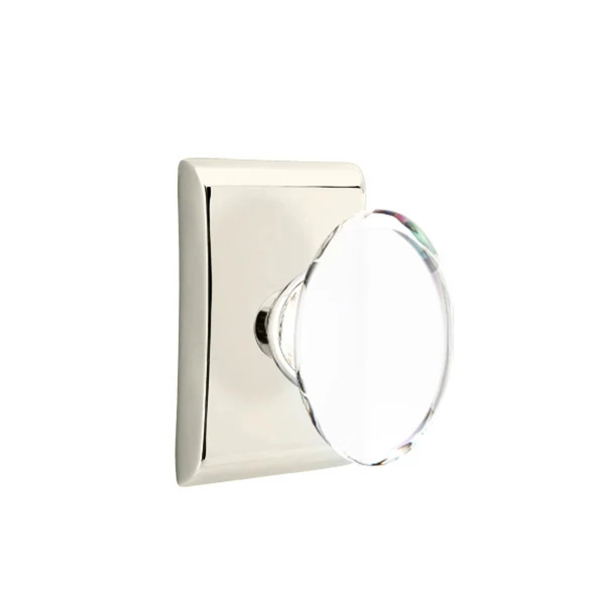 Emtek Hampton Knob with Neos Rosette in Polished Nickel