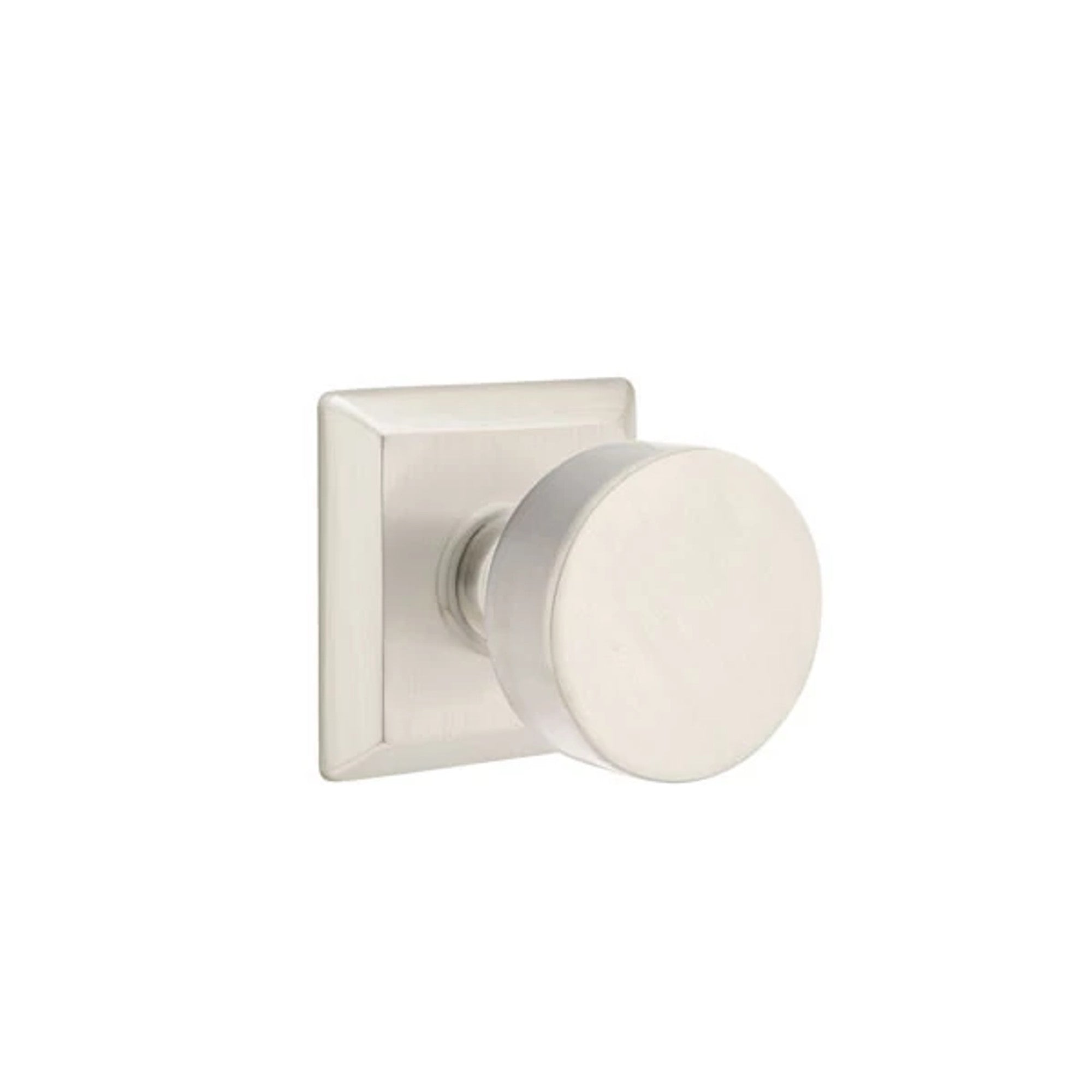 Emtek Round Knob with Quincy Rosette in Satin Nickel