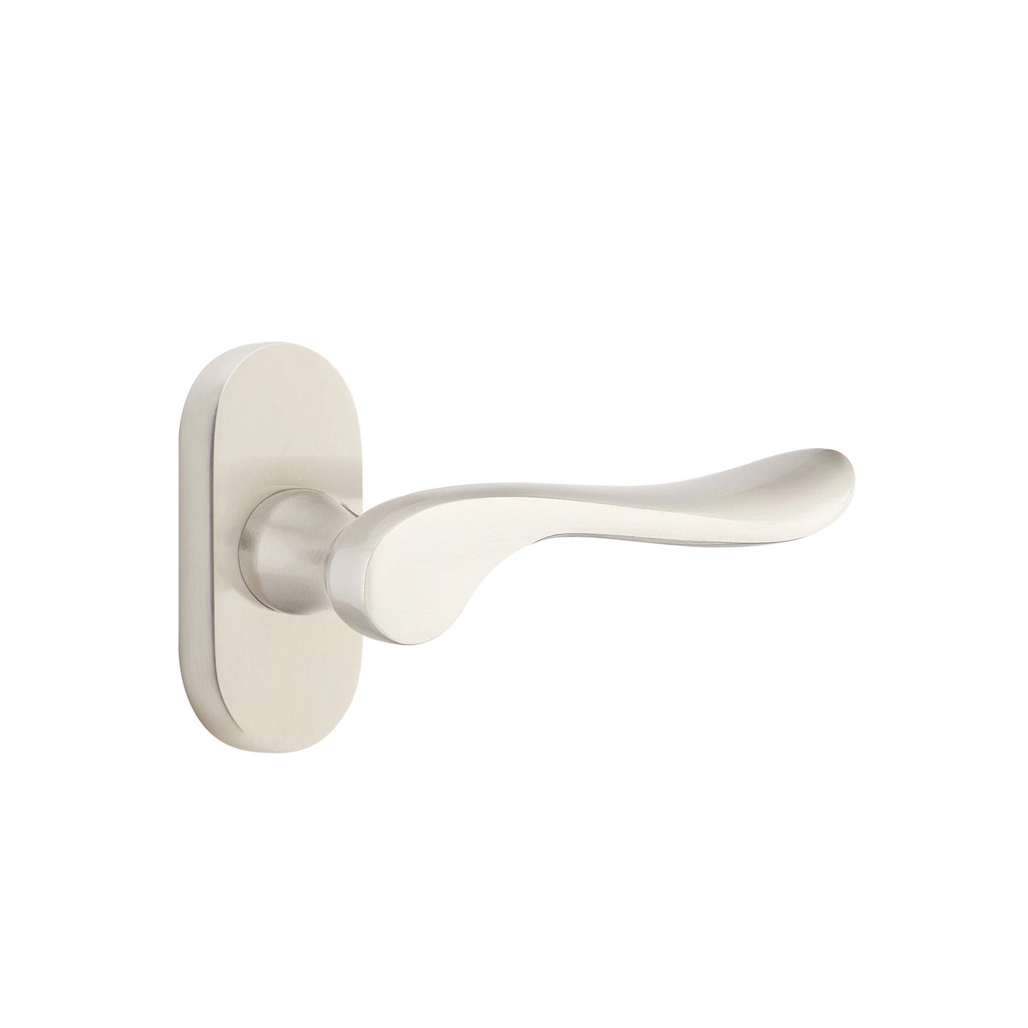 Emtek Luzern Lever with Oval Stretto 1-1/2" x 3" in Satin Nickel
