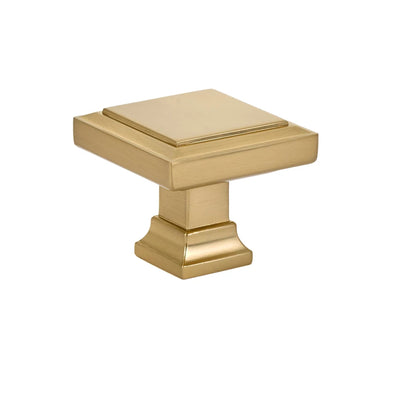 Emtek Geometric 1-5/8" Knob in Satin Brass