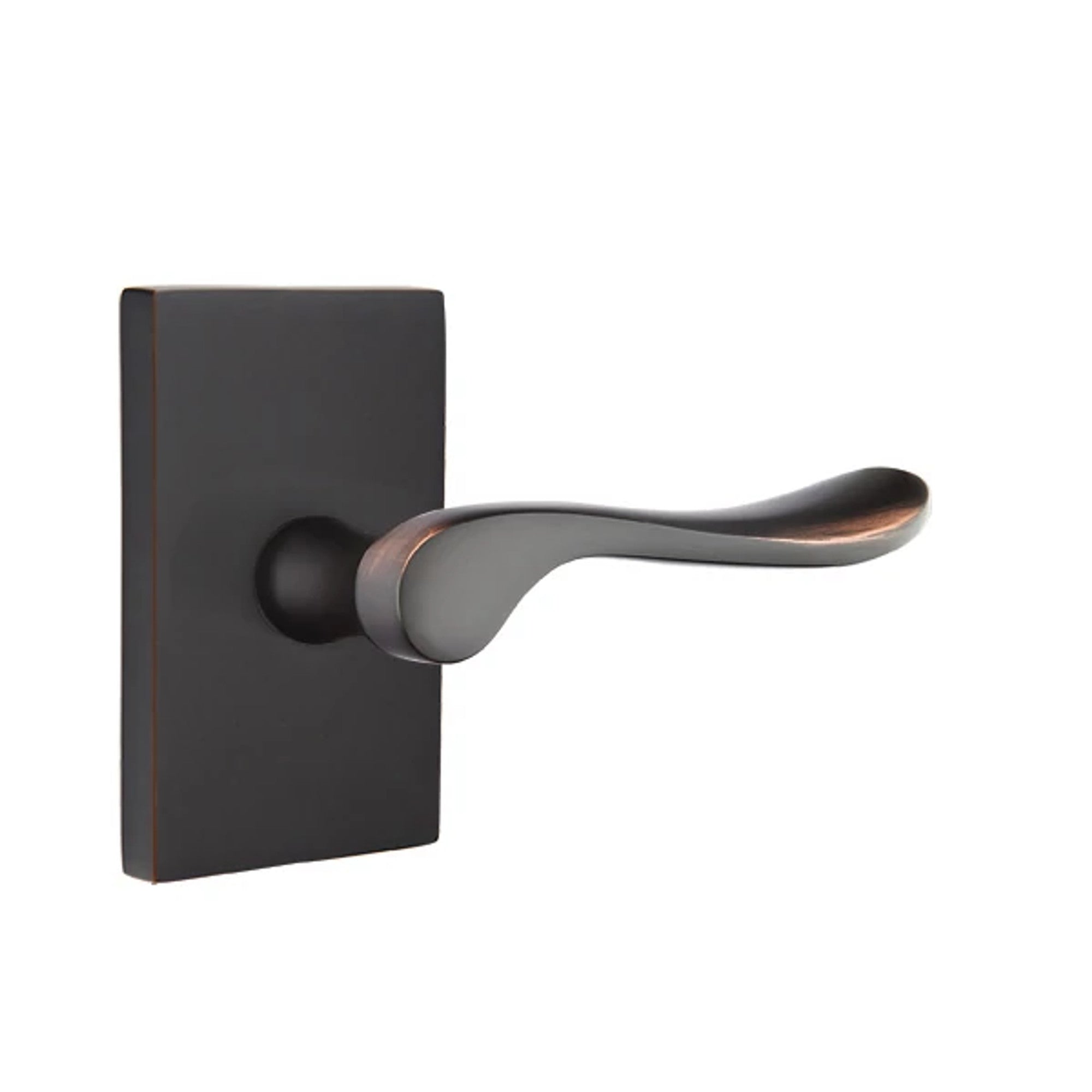 Emtek Luzern Lever with Modern Rectangular Rosette in Oil Rubbed Bronze