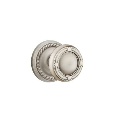 Emtek Ribbon & Reed Knob with Rope Rosette in Pewter