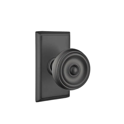 Emtek Waverly Knob with Rectangular Rosette in Flat Black