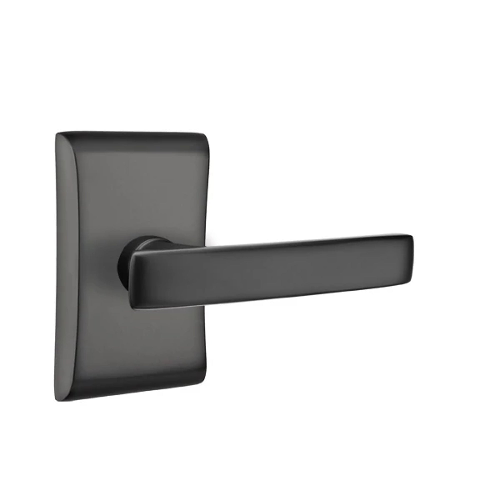 Emtek Geneva Lever with Neos Rosette in Flat Black