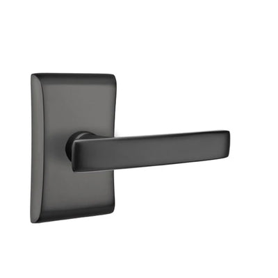 Emtek Geneva Lever with Neos Rosette in Flat Black
