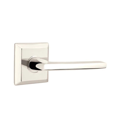Emtek Helios Lever with Quincy Rosette in Polished Nickel