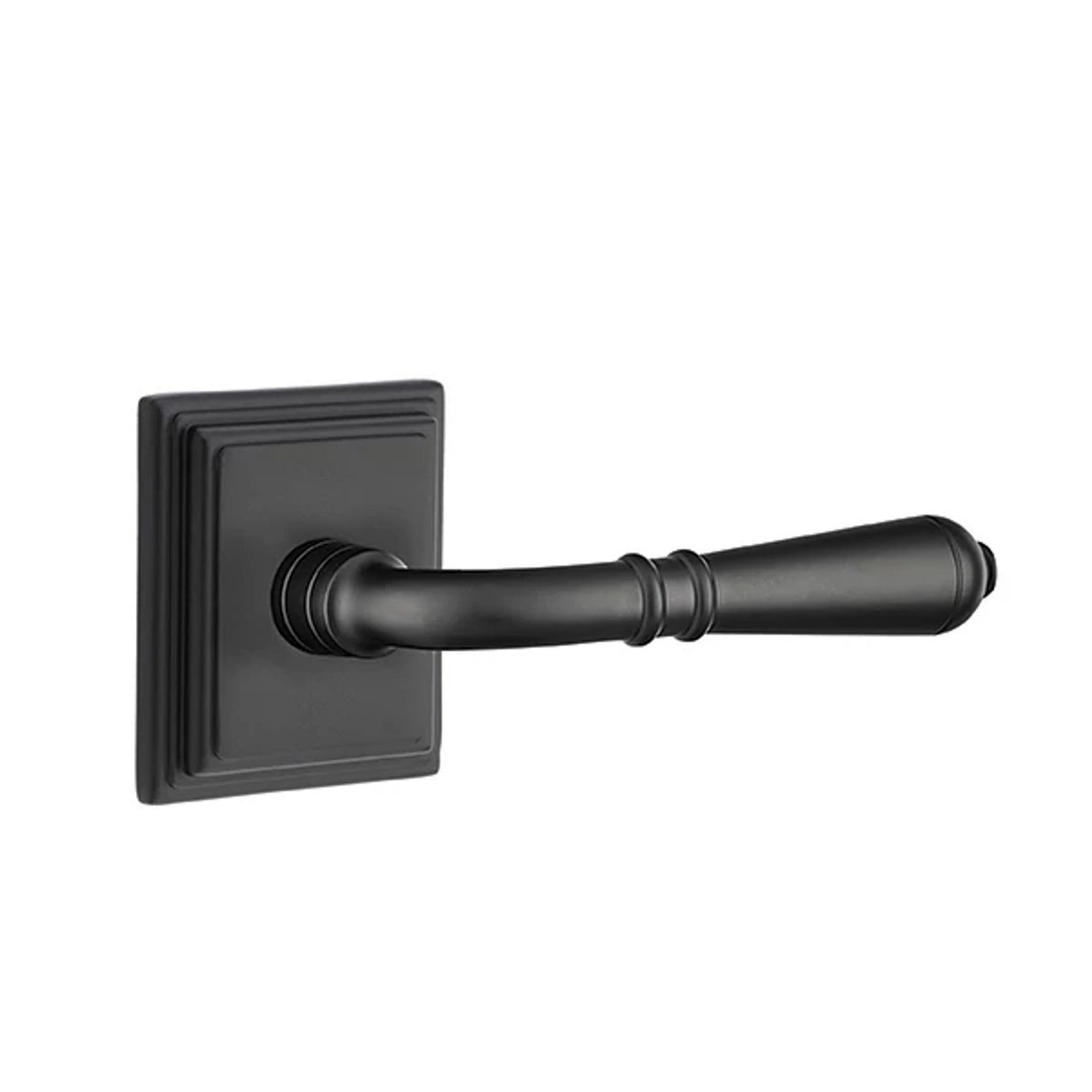 Emtek Turino Lever with Wilshire Rosette in Flat Black