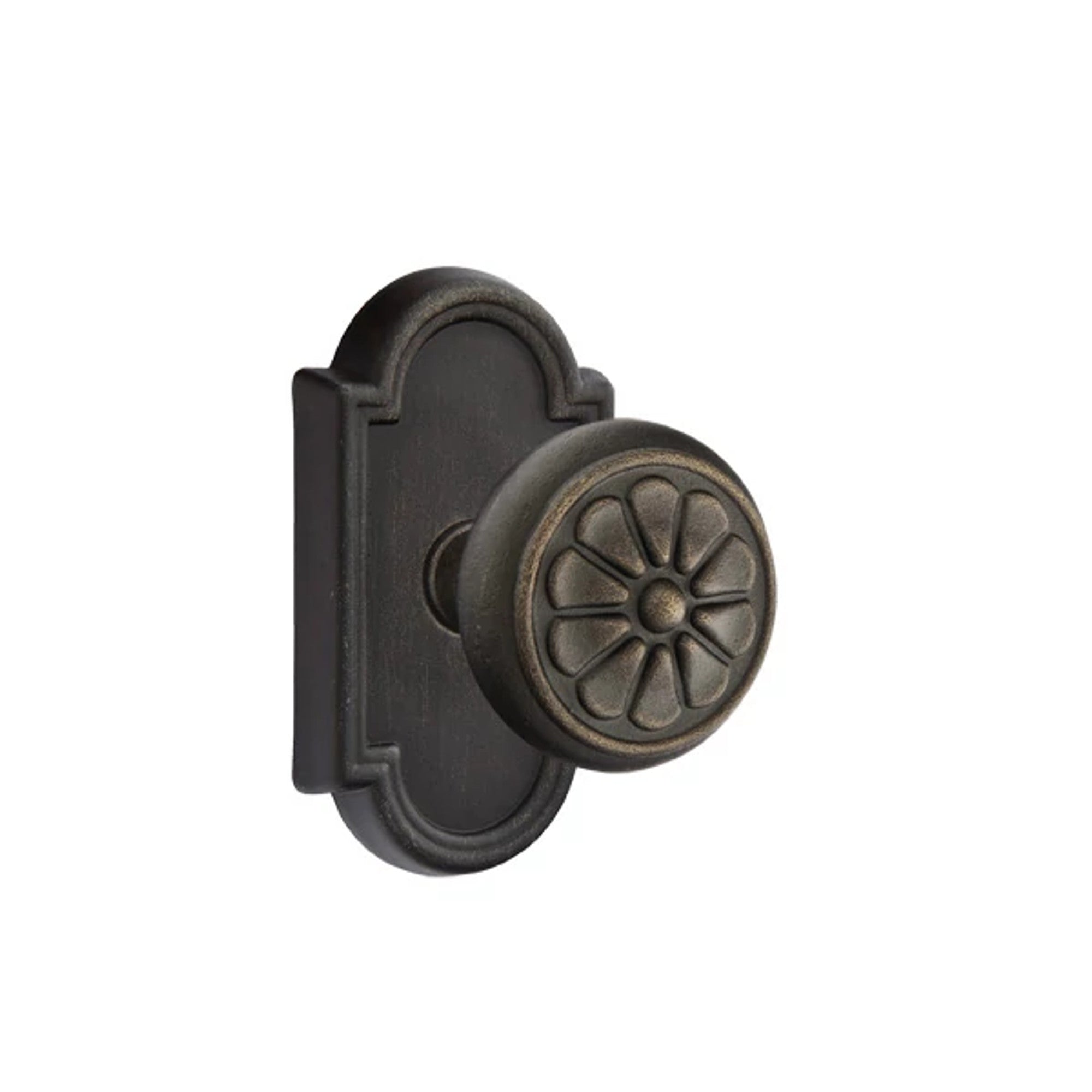 Emtek Petal Knob with #11 Rosette in Medium Bronze