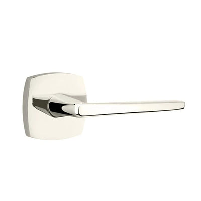 Emtek Hermes Lever with Urban Modern Rosette in Polished Nickel
