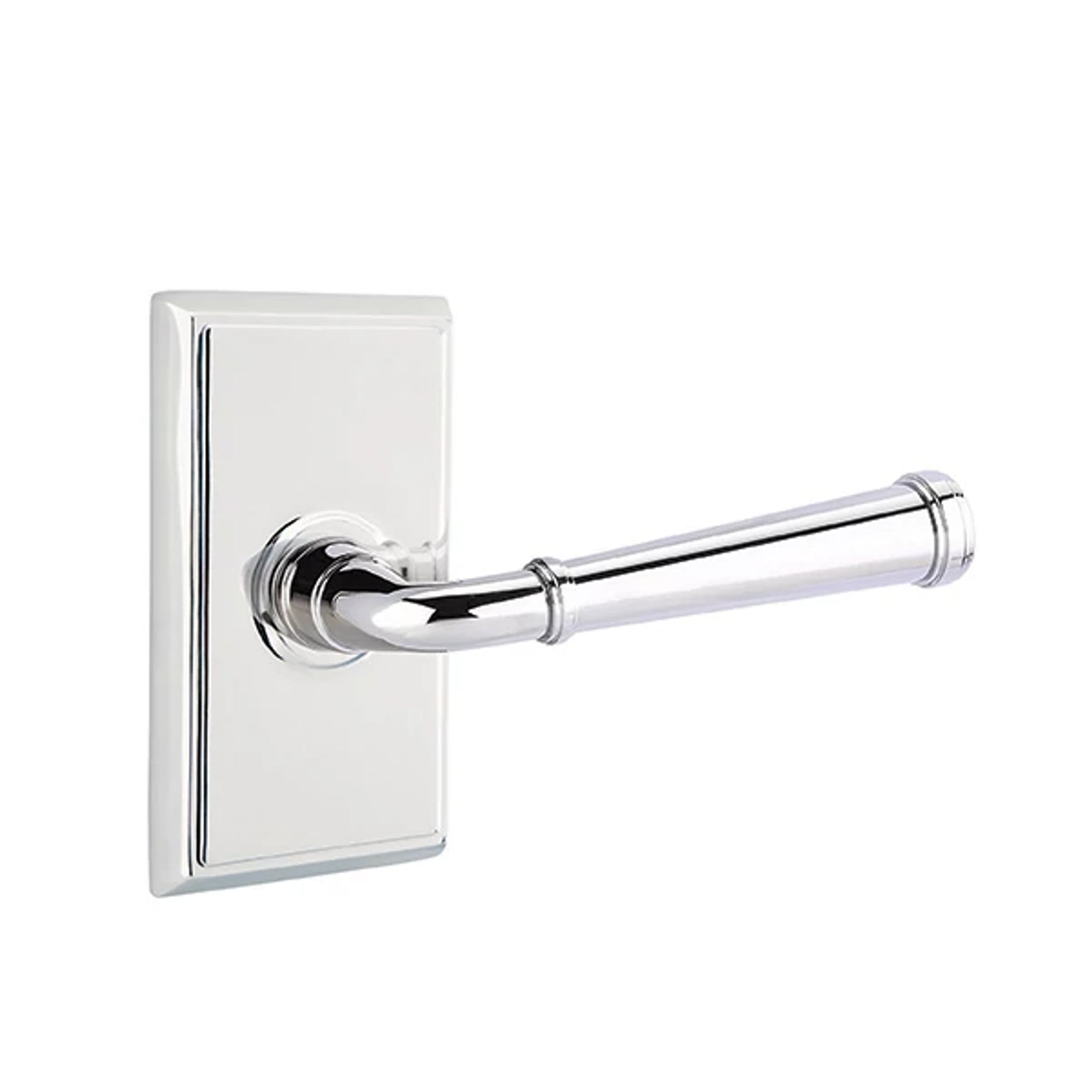 Emtek Merrimack Lever with Rectangular Rosette in Polished Chrome