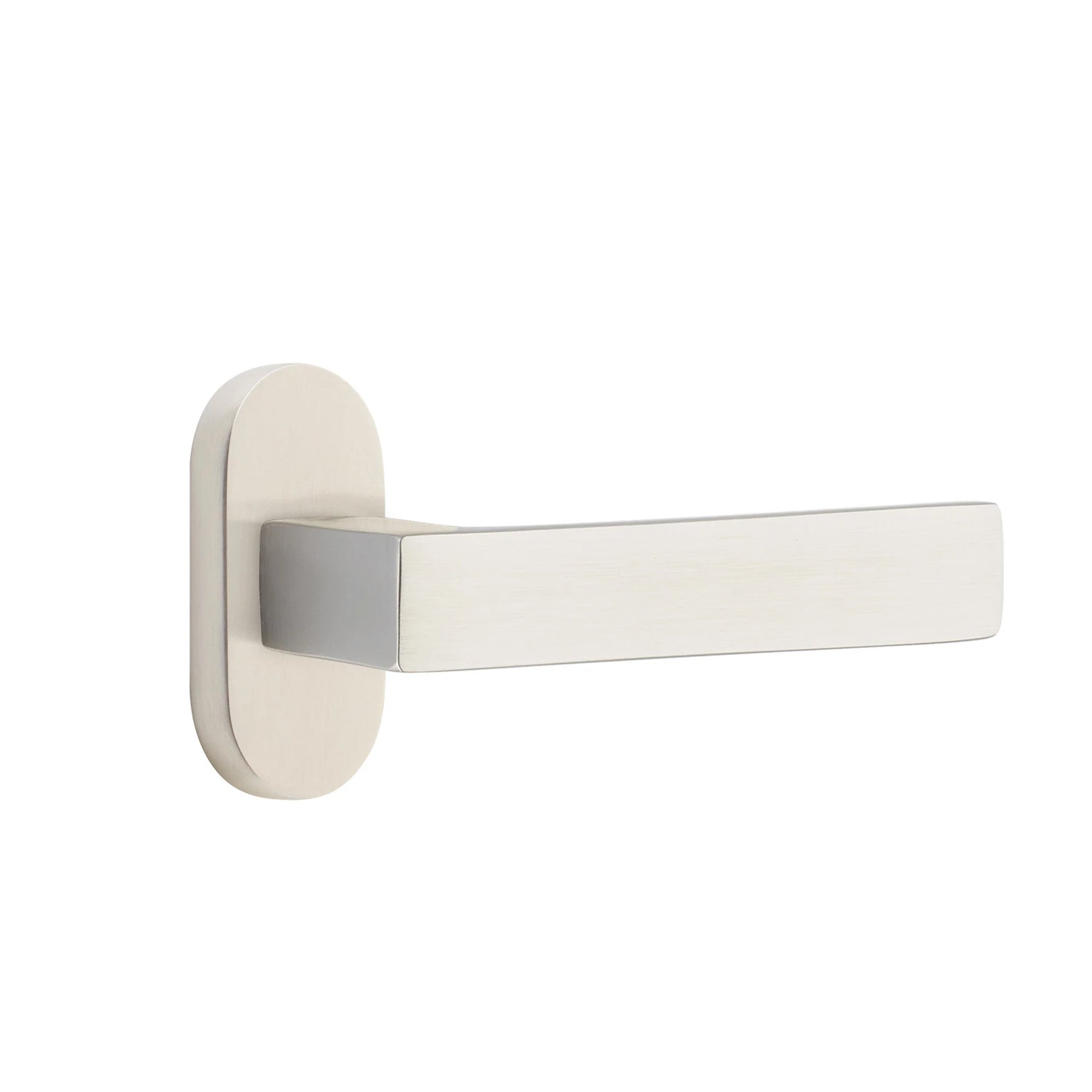 Emtek Dumont Lever with Oval Stretto 1-1/2" x 3" in Satin Nickel