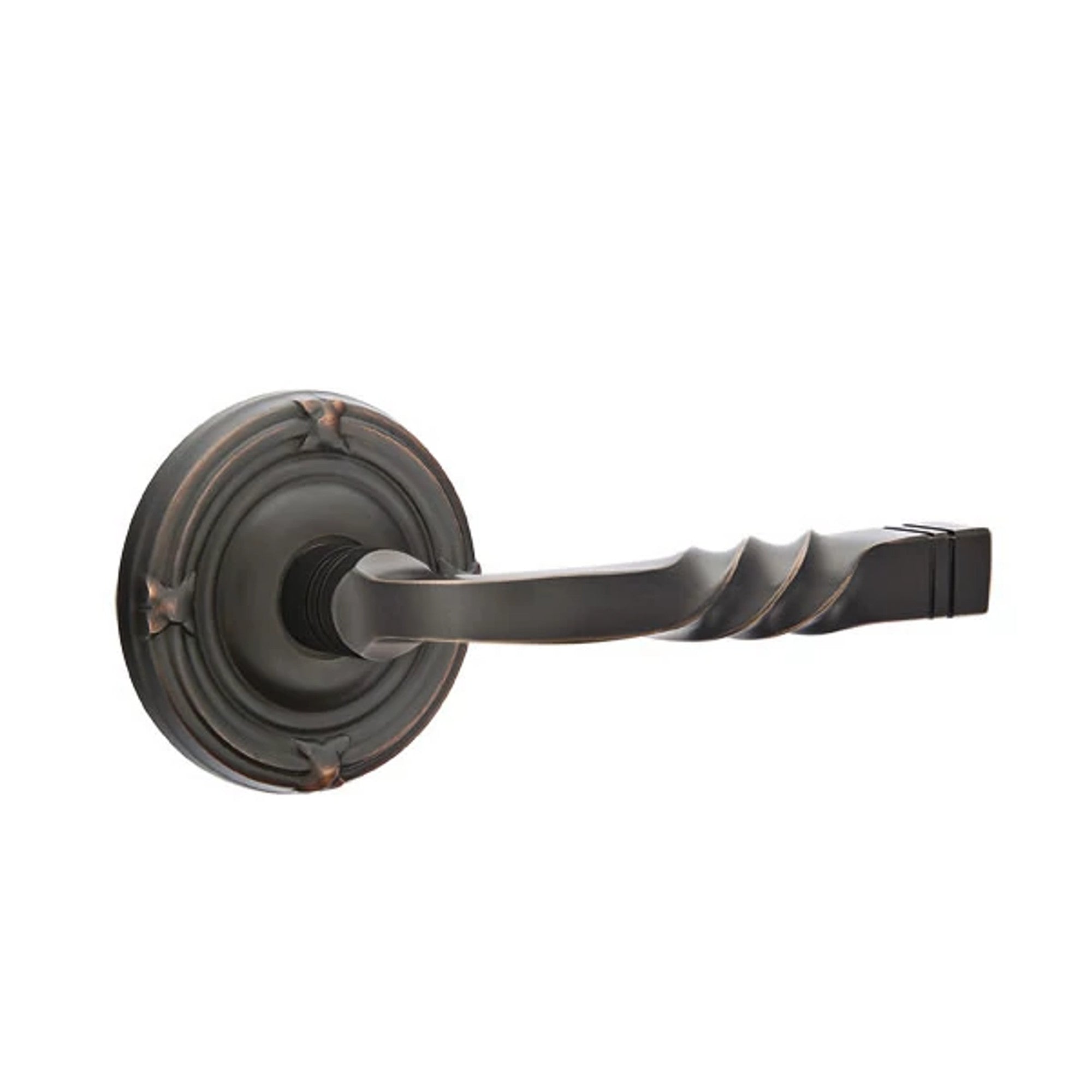 Emtek Santa Fe Lever with Ribbon & Reed Rosette in Oil Rubbed Bronze