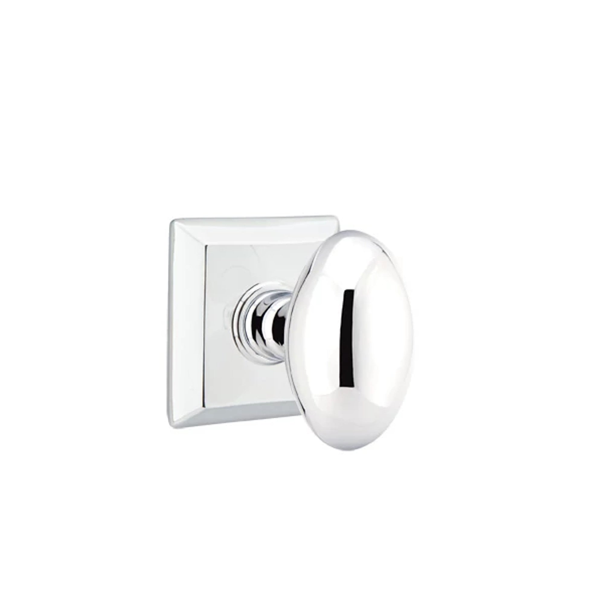 Emtek Egg Knob with Quincy Rosette in Polished Chrome