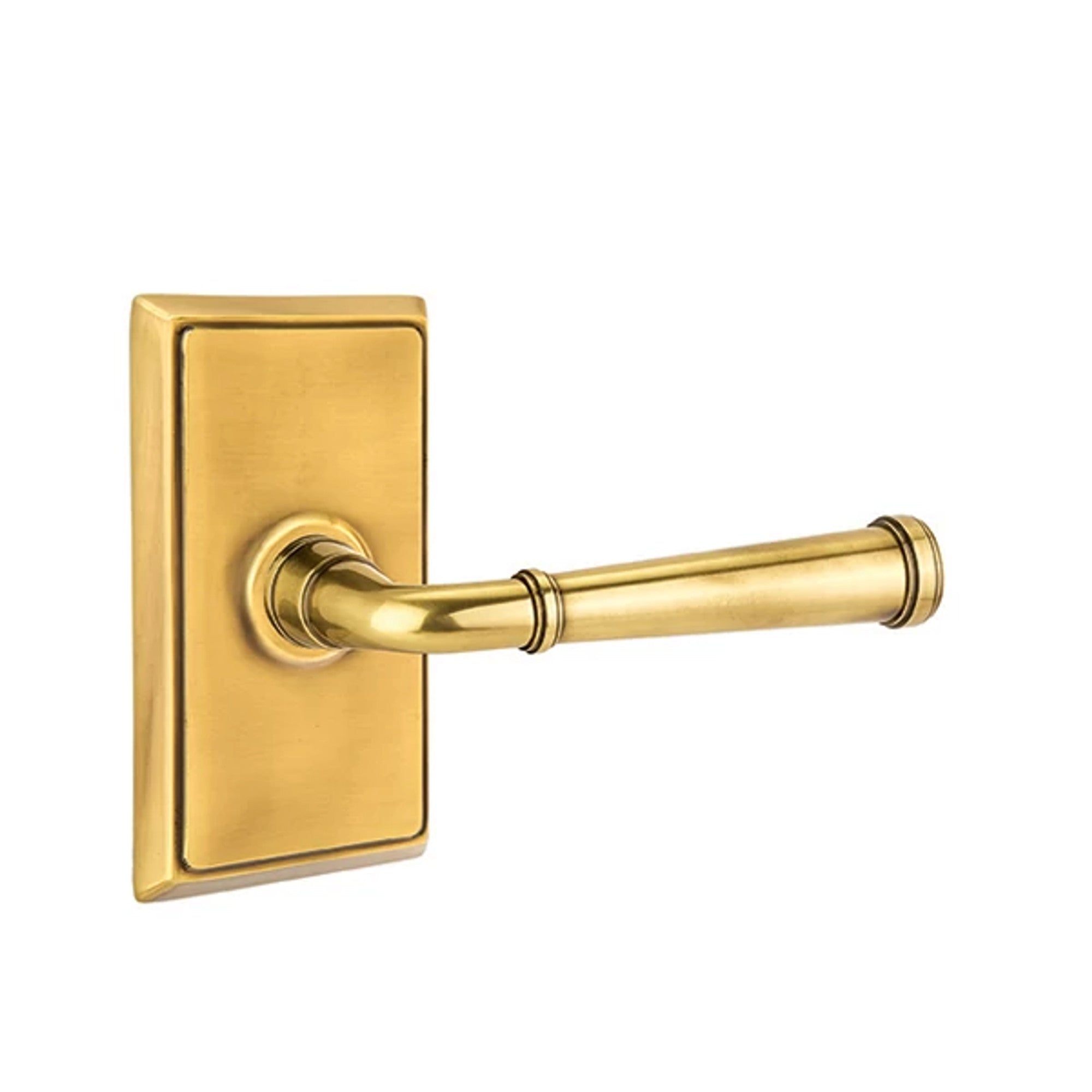 Emtek Merrimack Lever with Rectangular Rosette in French Antique