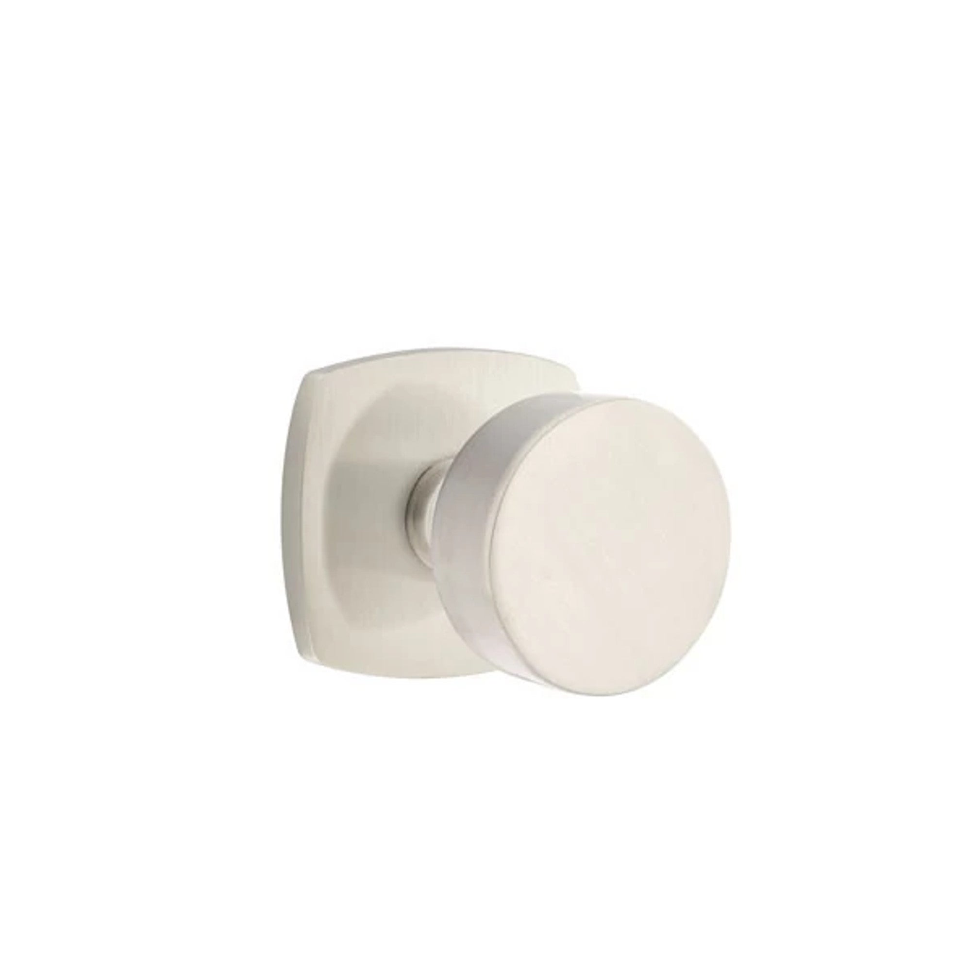Emtek Round Knob with Urban Modern Rosette in Satin Nickel