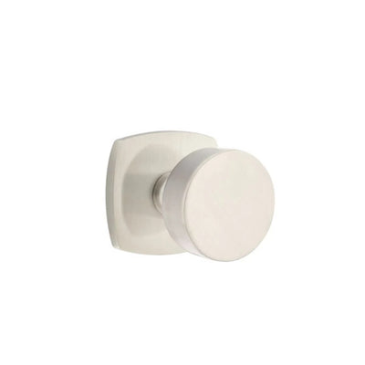 Emtek Round Knob with Urban Modern Rosette in Satin Nickel