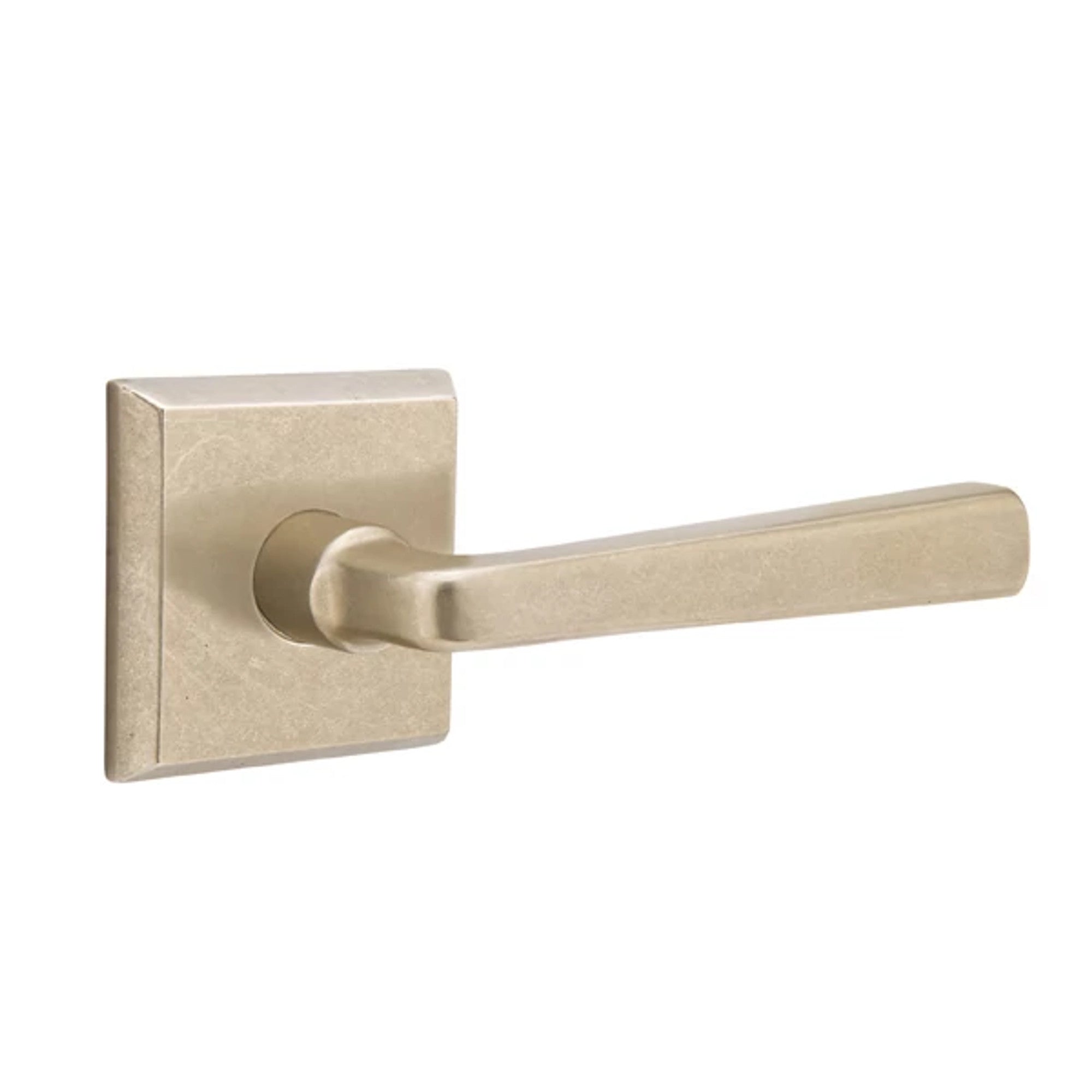 Emtek Cimarron Lever with #6 Rosette in Tumbled White Bronze