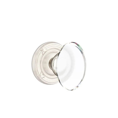 Emtek Hampton Knob with Ribbon & Reed Rosette in Satin Nickel