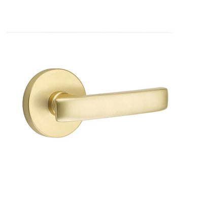 Emtek Geneva Lever with Disk Rosette in Satin Brass