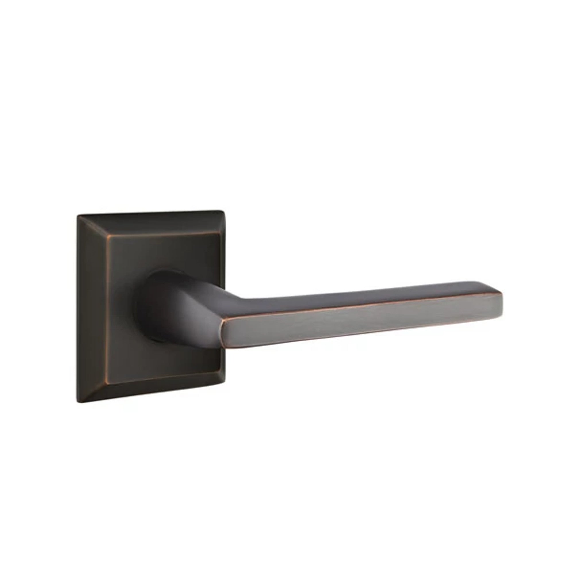 Emtek Helios Lever with Quincy Rosette in Oil Rubbed Bronze