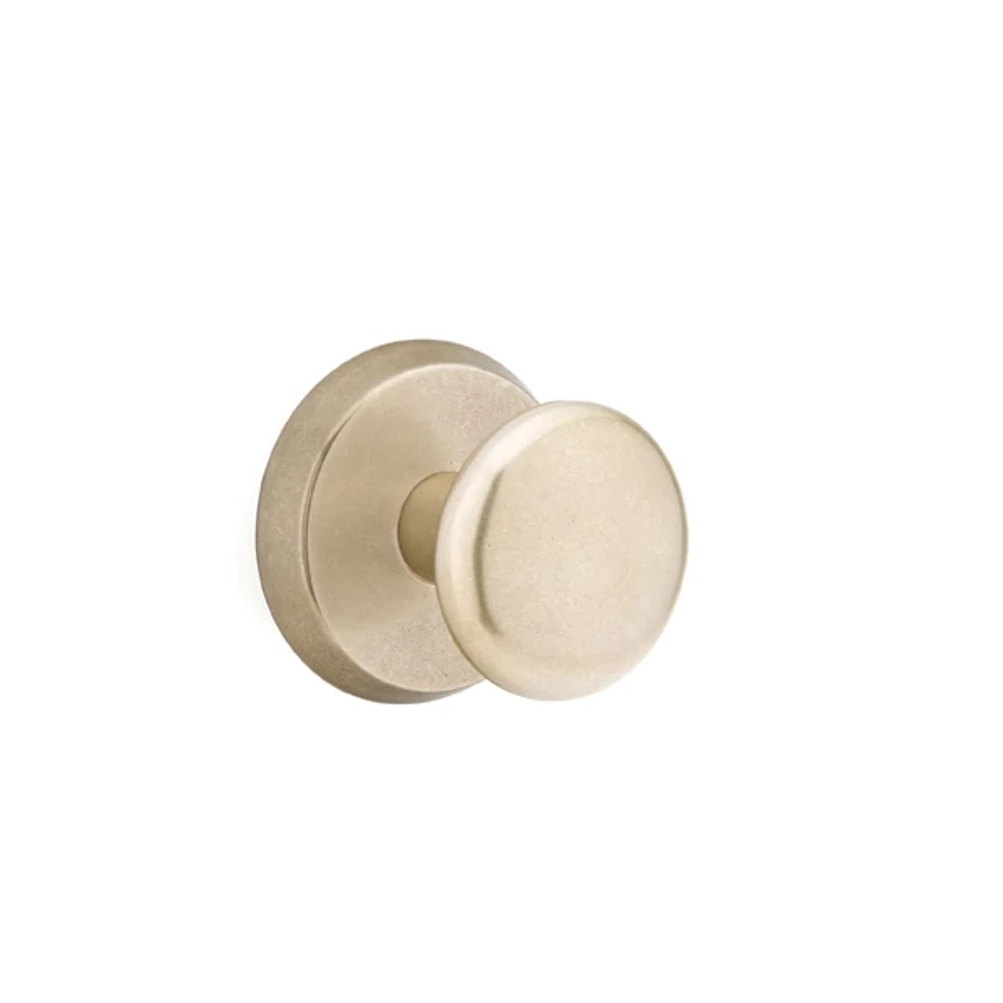 Emtek Winchester Knob with #2 Rosette in Tumbled White Bronze