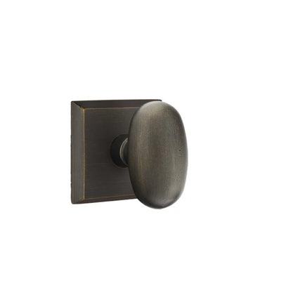Emtek Egg Bronze Knob with #6 Rosette in Medium Bronze