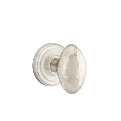 Emtek Hammered Egg Knob with Regular Rosette in Satin Nickel
