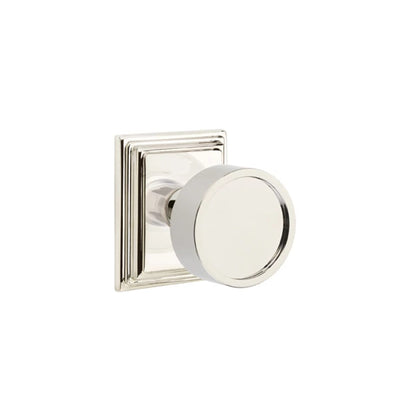 Emtek Verve Knob with Wilshire Rosette in Polished Nickel