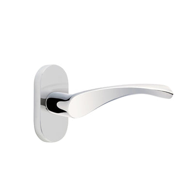 Emtek Triton Lever with Oval Stretto 1-1/2" x 3" in Polished Chrome