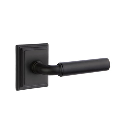 Emtek Manning Lever with Wilshire Rosette in Flat Black