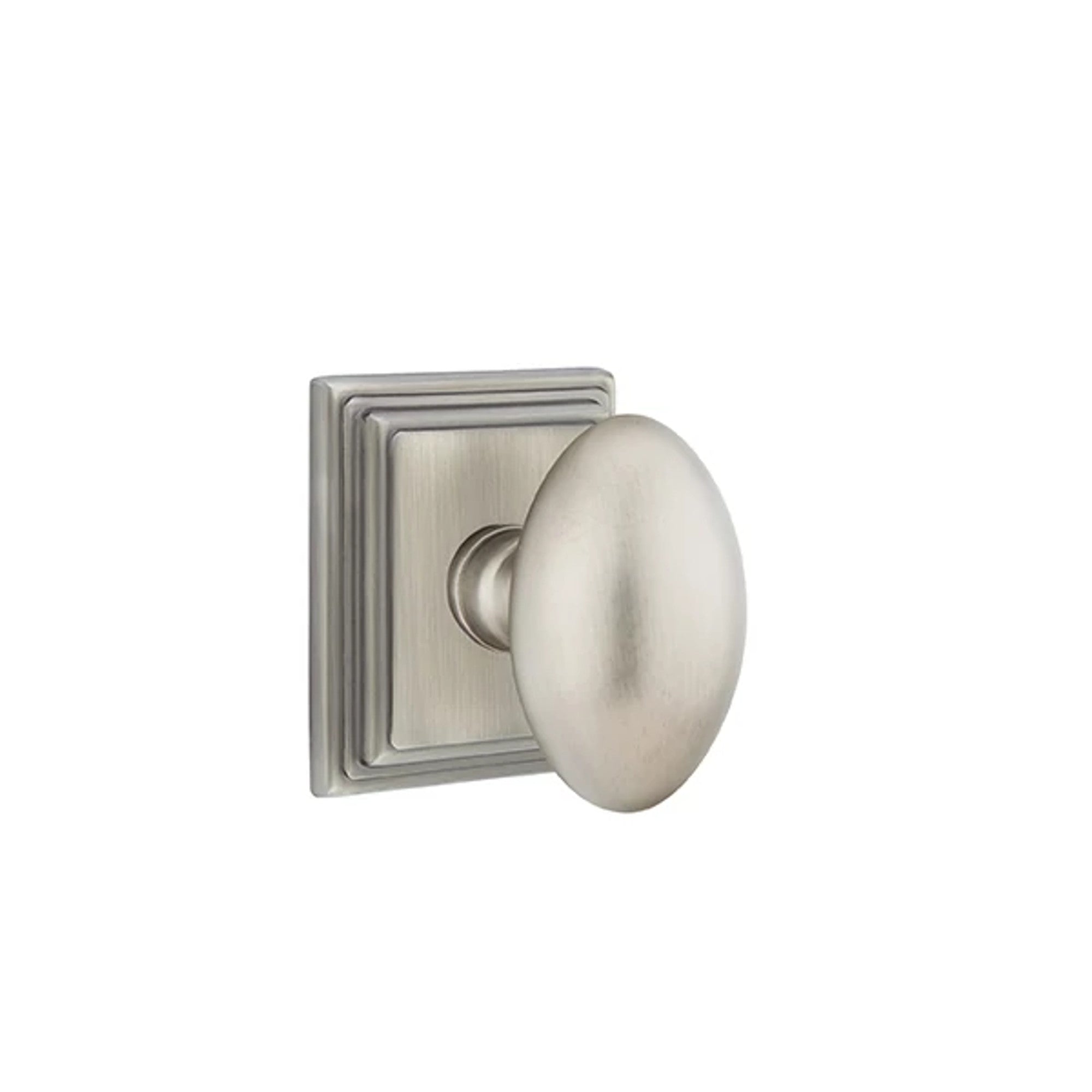 Emtek Egg Knob with Wilshire Rosette in Pewter